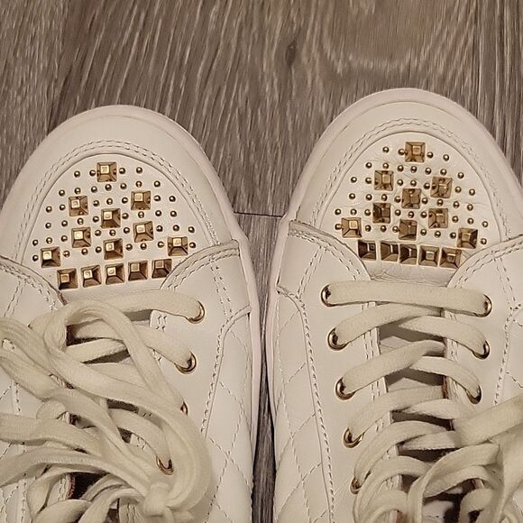 Rebecca Minkoff studded sneakers white leather size 7 - Picture 12 of 12